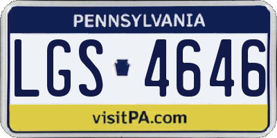 PA license plate LGS4646