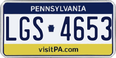 PA license plate LGS4653
