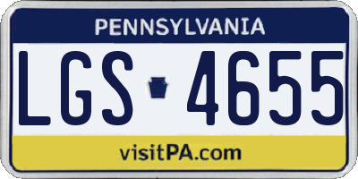 PA license plate LGS4655