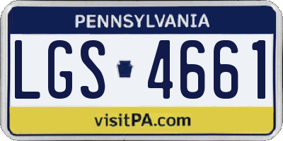 PA license plate LGS4661
