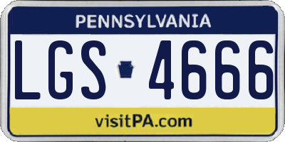 PA license plate LGS4666
