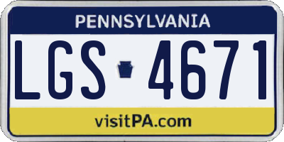 PA license plate LGS4671