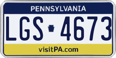 PA license plate LGS4673