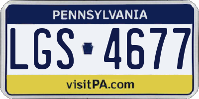 PA license plate LGS4677