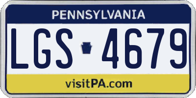 PA license plate LGS4679
