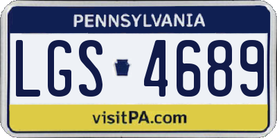 PA license plate LGS4689