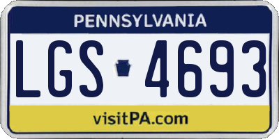 PA license plate LGS4693