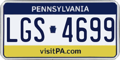 PA license plate LGS4699