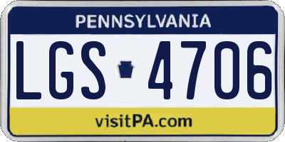 PA license plate LGS4706