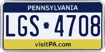 PA license plate LGS4708