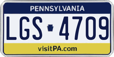 PA license plate LGS4709