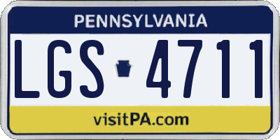 PA license plate LGS4711