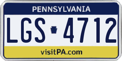 PA license plate LGS4712