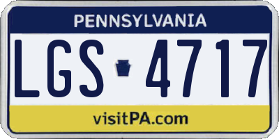 PA license plate LGS4717