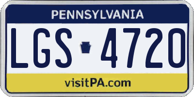 PA license plate LGS4720