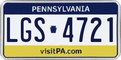 PA license plate LGS4721