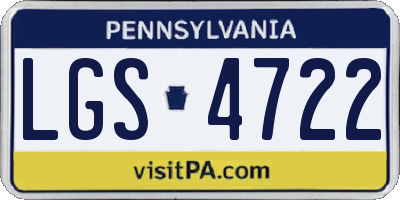 PA license plate LGS4722