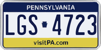 PA license plate LGS4723