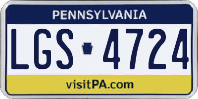 PA license plate LGS4724