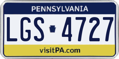 PA license plate LGS4727