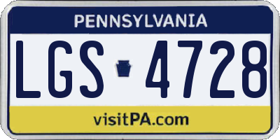 PA license plate LGS4728