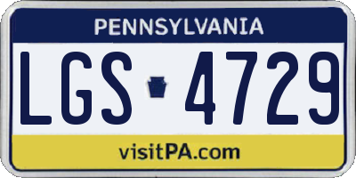 PA license plate LGS4729