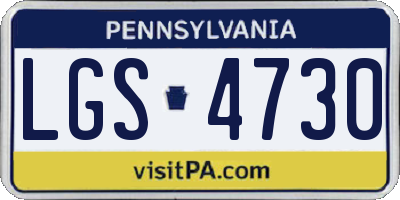 PA license plate LGS4730