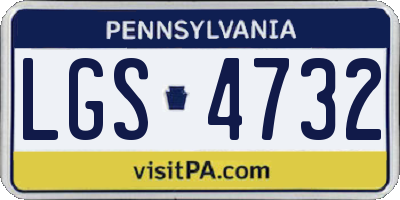 PA license plate LGS4732