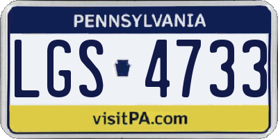 PA license plate LGS4733