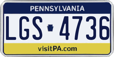 PA license plate LGS4736