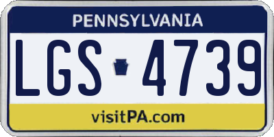 PA license plate LGS4739