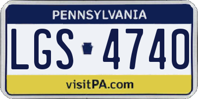 PA license plate LGS4740