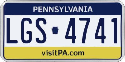 PA license plate LGS4741