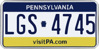 PA license plate LGS4745
