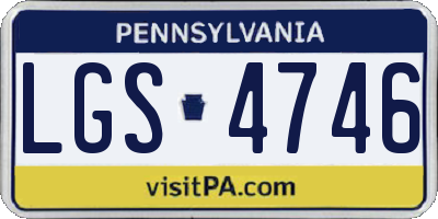 PA license plate LGS4746