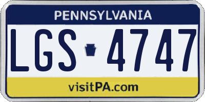 PA license plate LGS4747