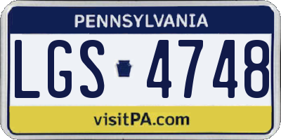 PA license plate LGS4748