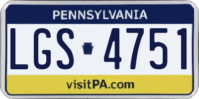 PA license plate LGS4751