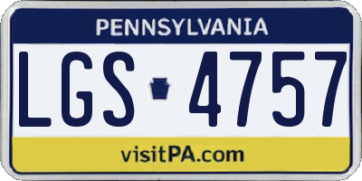 PA license plate LGS4757
