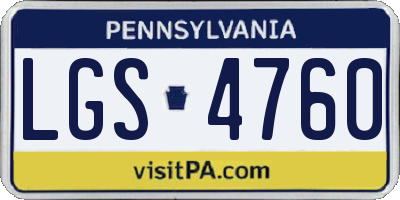 PA license plate LGS4760