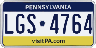 PA license plate LGS4764
