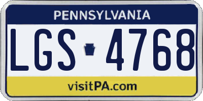 PA license plate LGS4768