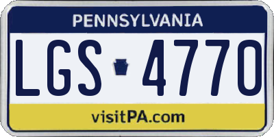 PA license plate LGS4770