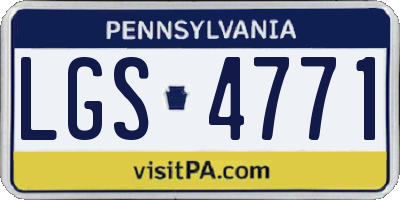 PA license plate LGS4771