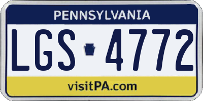 PA license plate LGS4772