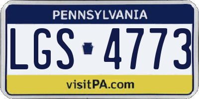 PA license plate LGS4773