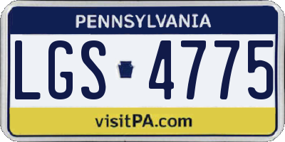 PA license plate LGS4775