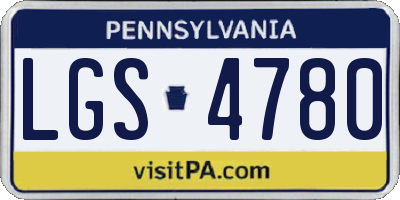 PA license plate LGS4780