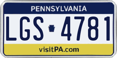 PA license plate LGS4781