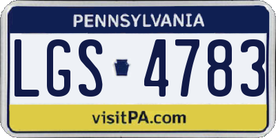 PA license plate LGS4783
